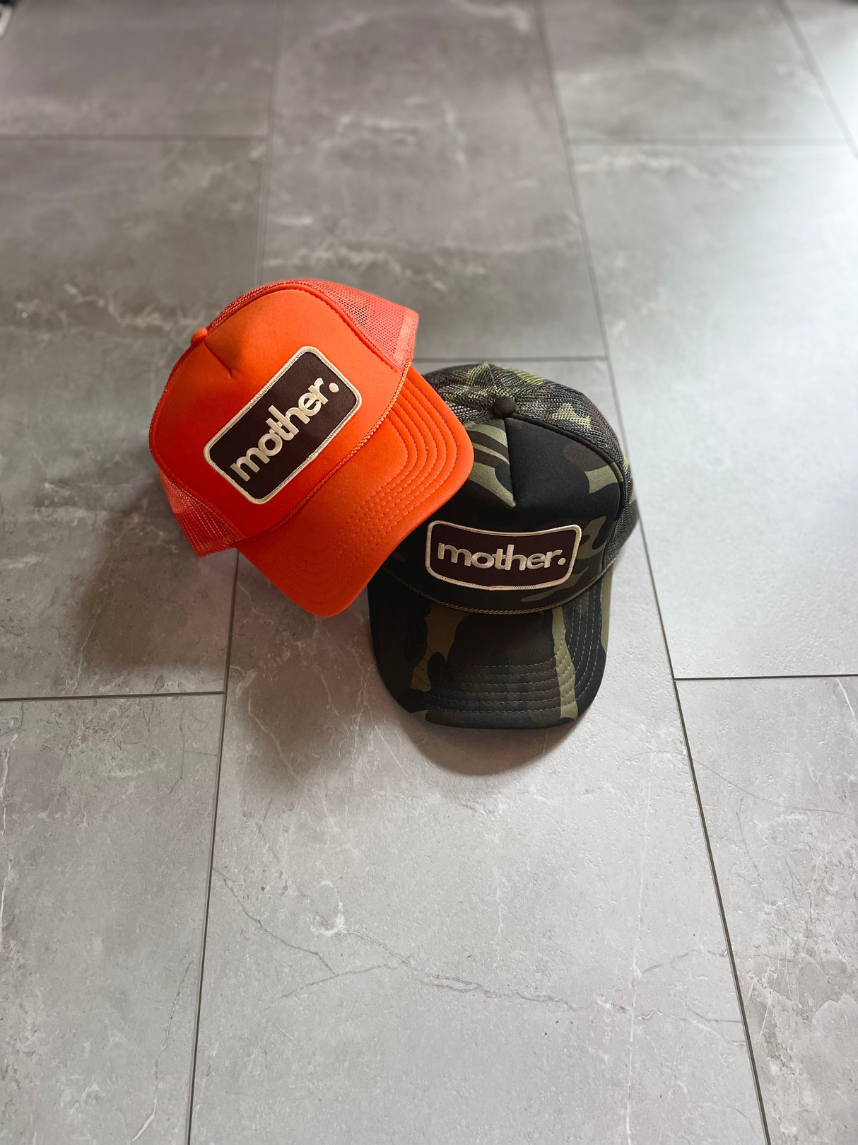 Mother Patch Trucker Hat - Orange - HoneyBug
