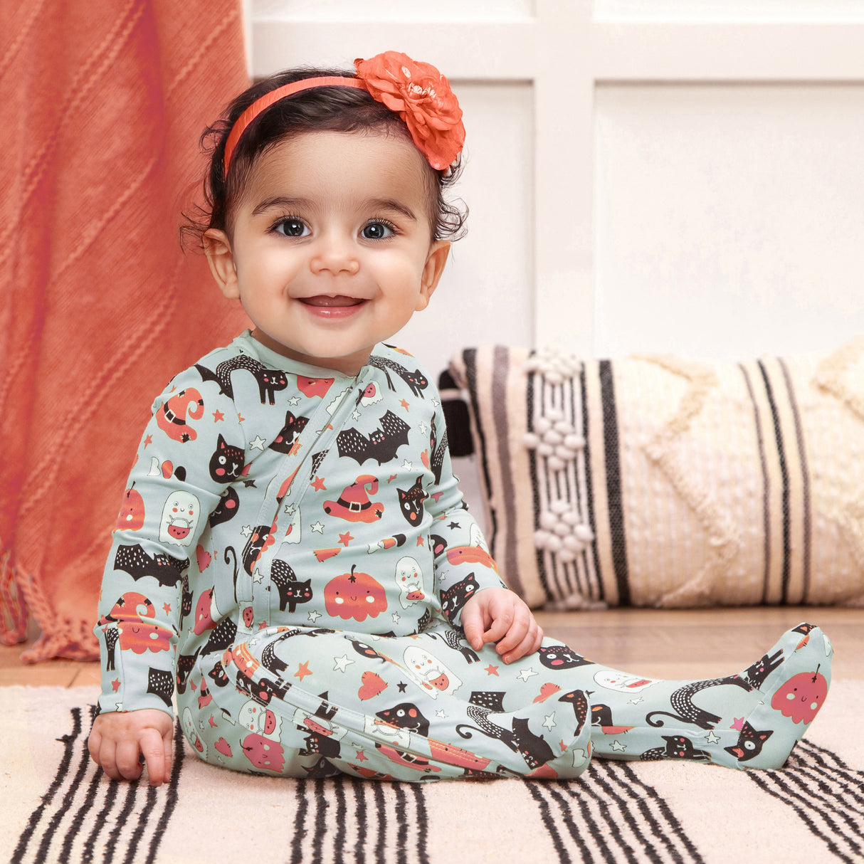 Halloween Pumpkin Pals - Bamboo Zipper Romper - HoneyBug