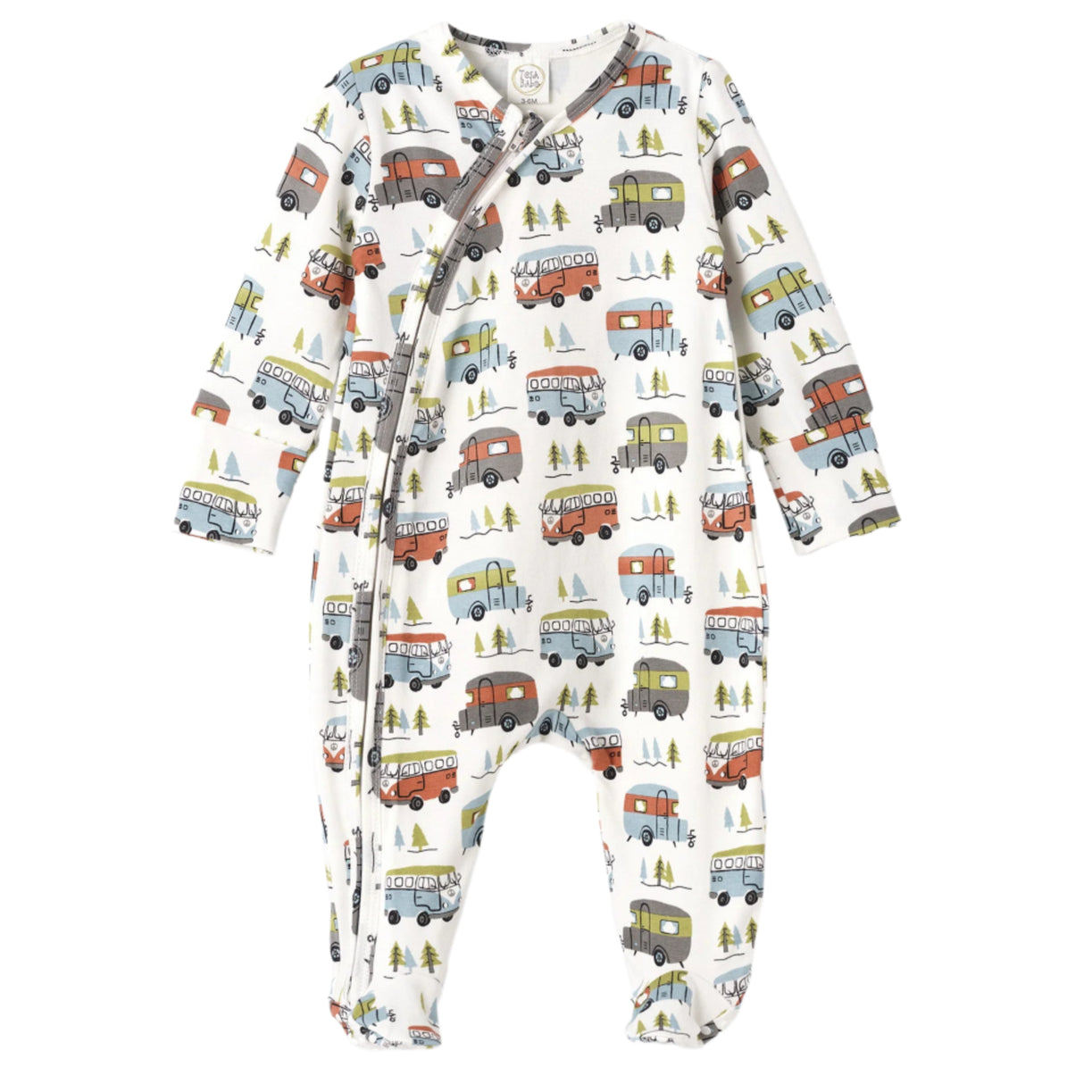 Happy Camper Bamboo Zipper Romper - HoneyBug
