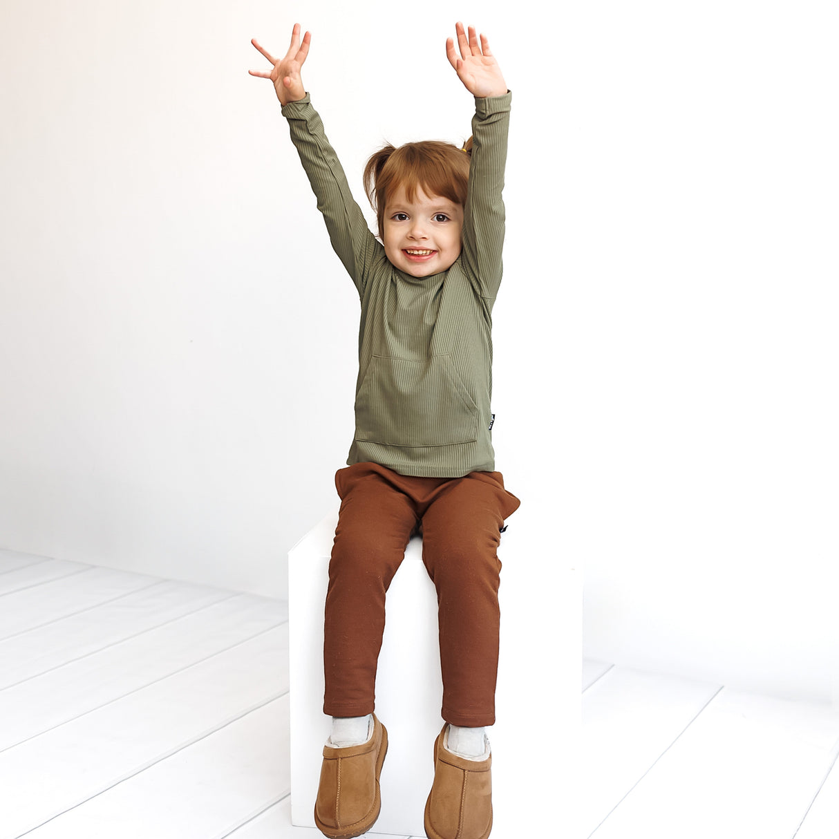 LONG SLEEVE HOODIE- Sage - HoneyBug