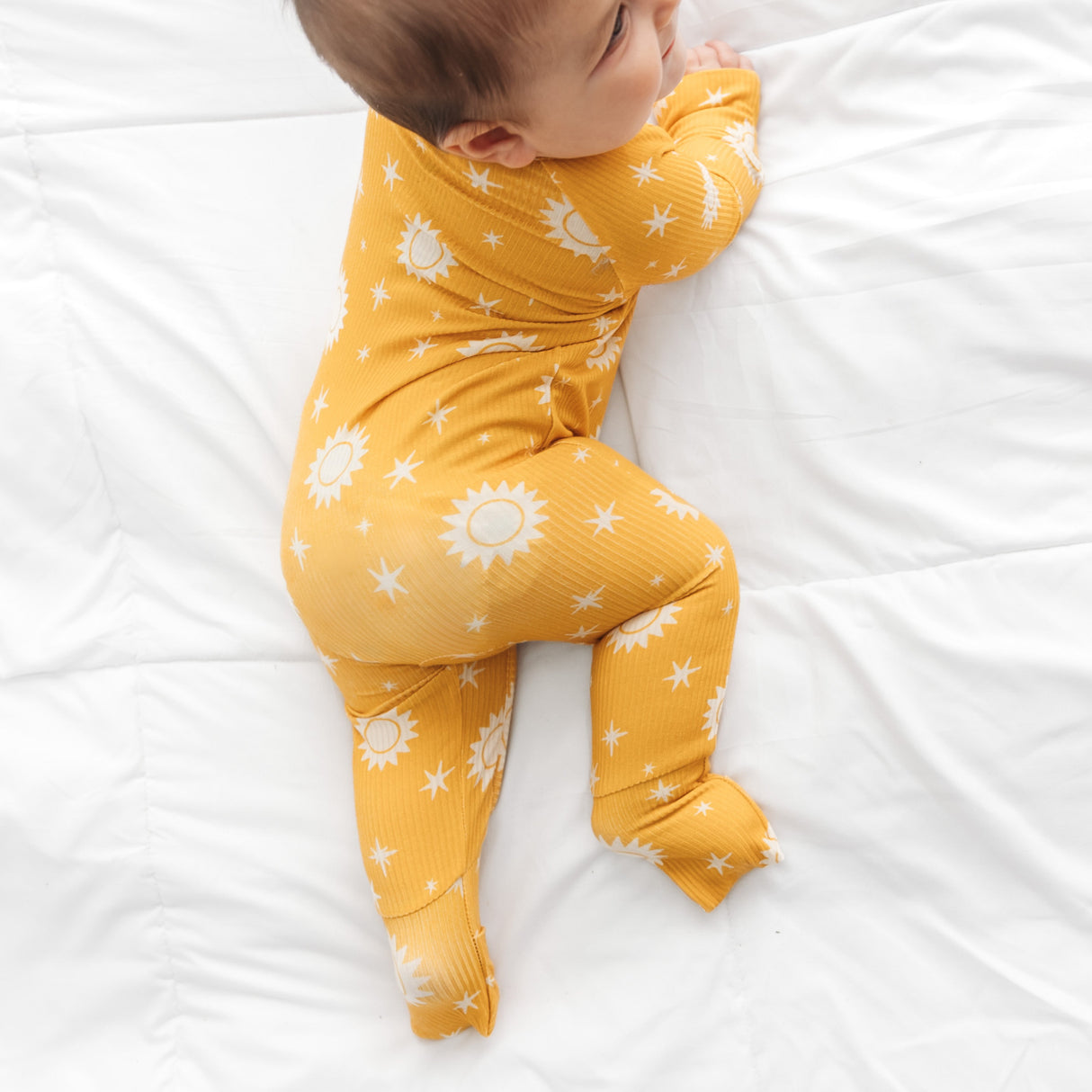 ZIP ROMPER - Sunshine Ribbed - HoneyBug
