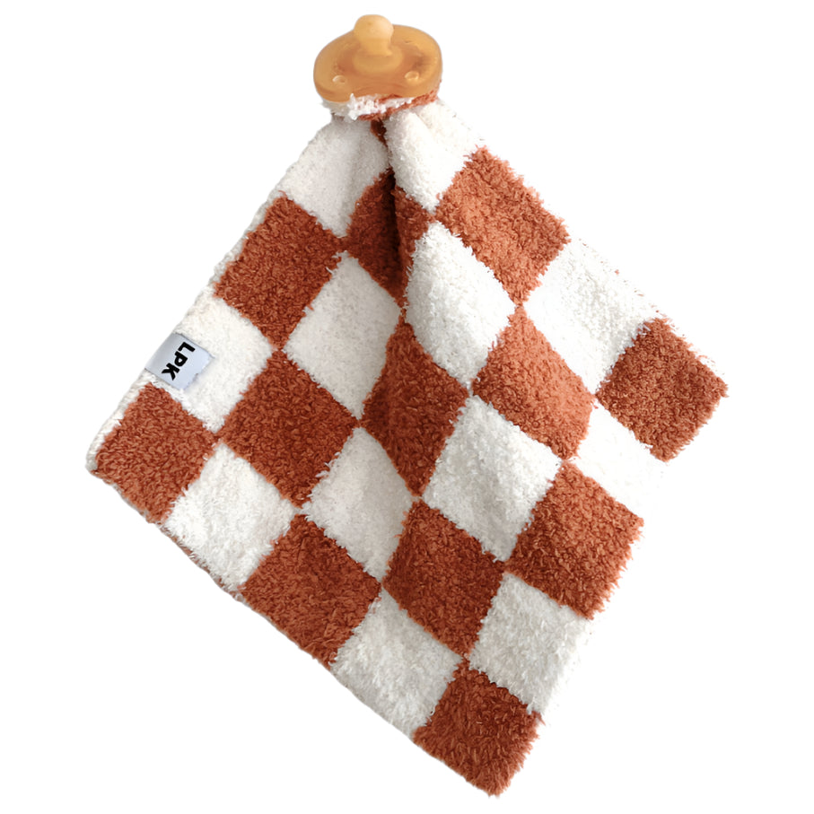 Checkered Plush Lovey | Copper - HoneyBug