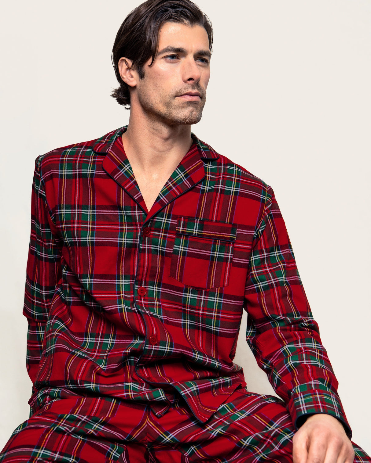 Men's Brushed Twill Pajama Set in Imperial Tartan - HoneyBug