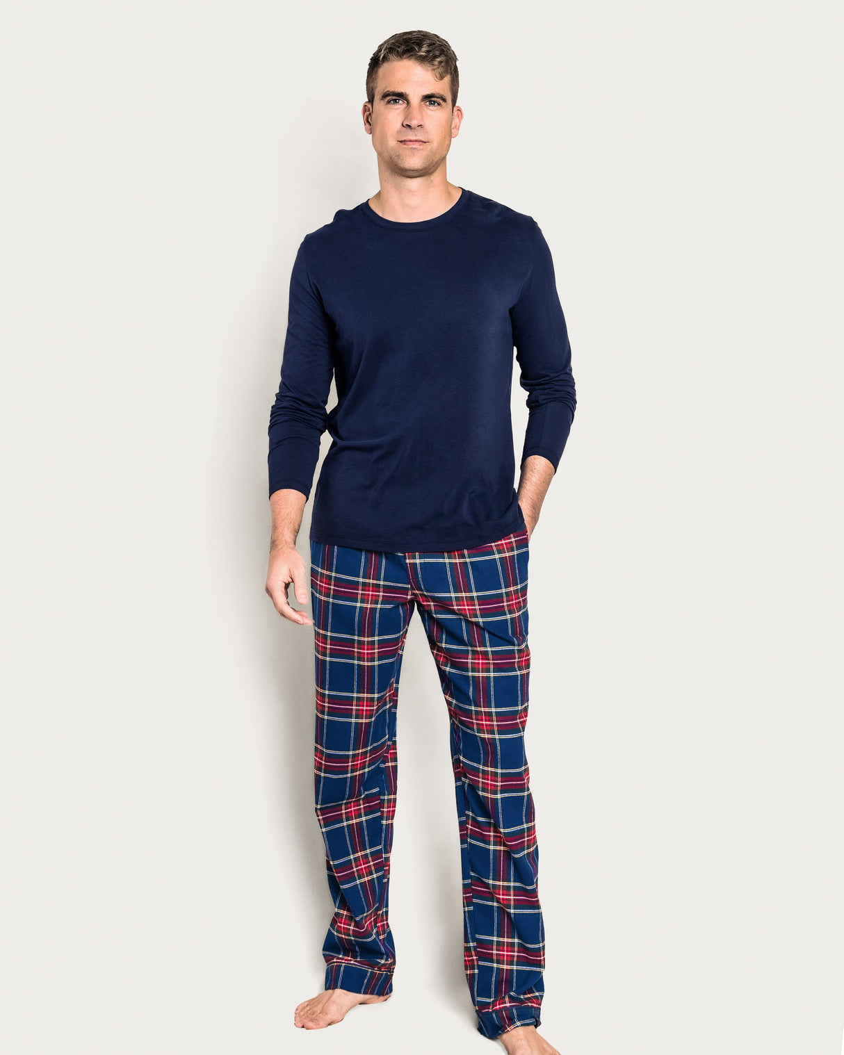 Men's Brushed Twill Pajama Pant in Windsor Tartan - HoneyBug