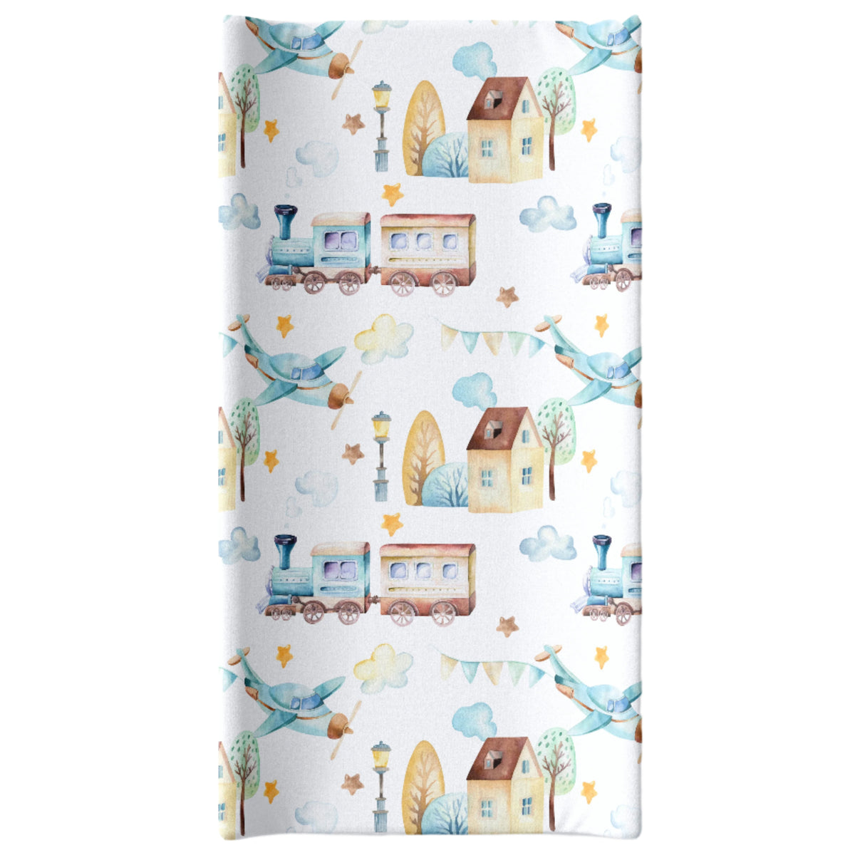 Changing Pad Cover - Airplane & Train - HoneyBug