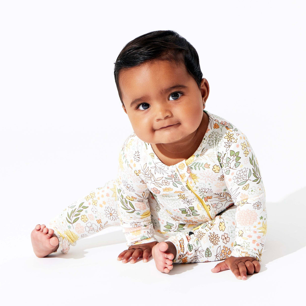 Fall Floral Bamboo Convertible Footie - HoneyBug