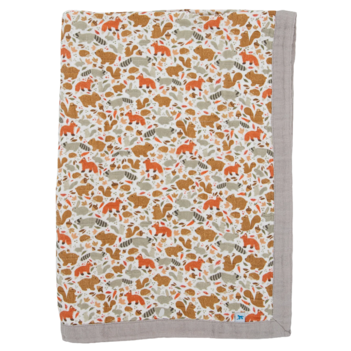 Cotton Muslin Baby Quilt - Fall Friends - HoneyBug