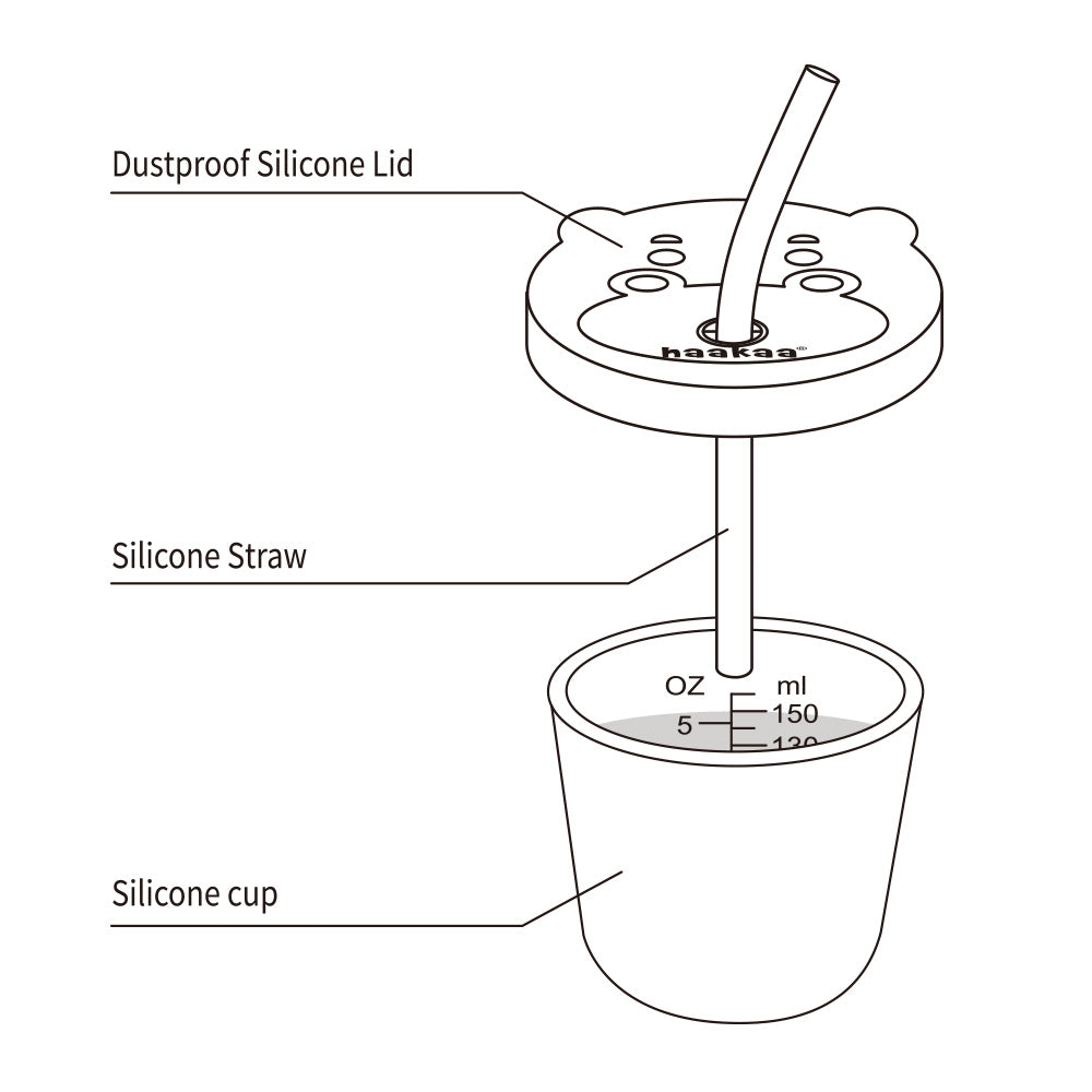 Haakaa Jolly Hippo Silicone Sippy Cup 1 pk - HoneyBug