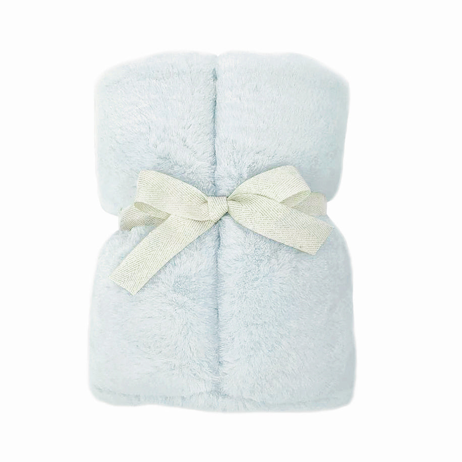 Charmante Luxe Faux Fur Baby Blanket - Blue - HoneyBug
