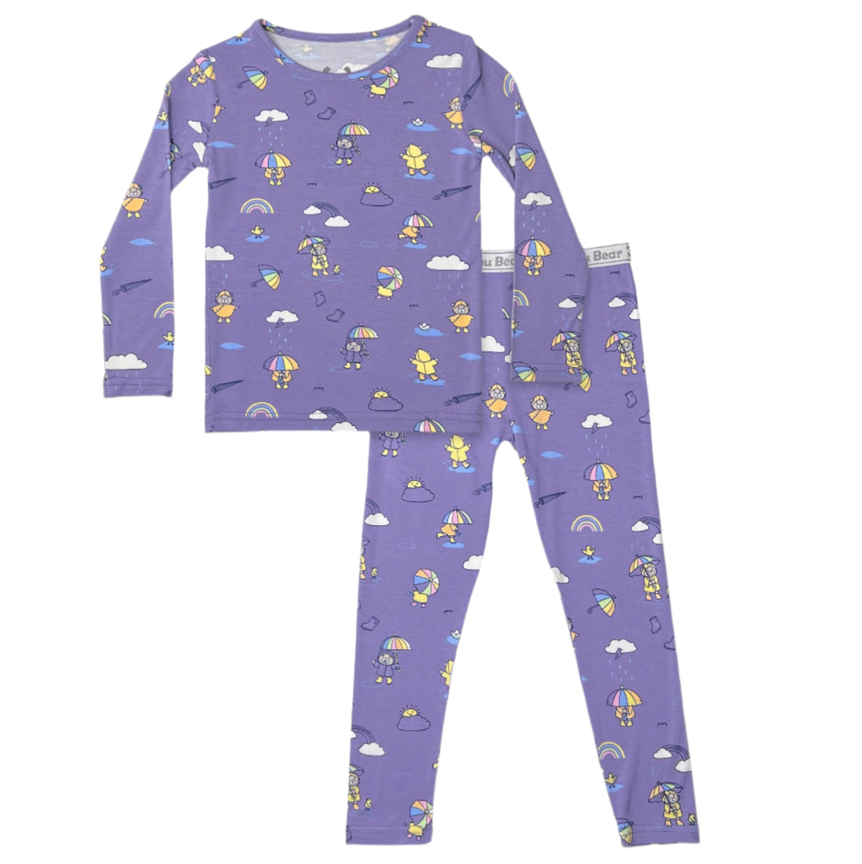 Rainbow Bear Bamboo Kids Pajamas - HoneyBug