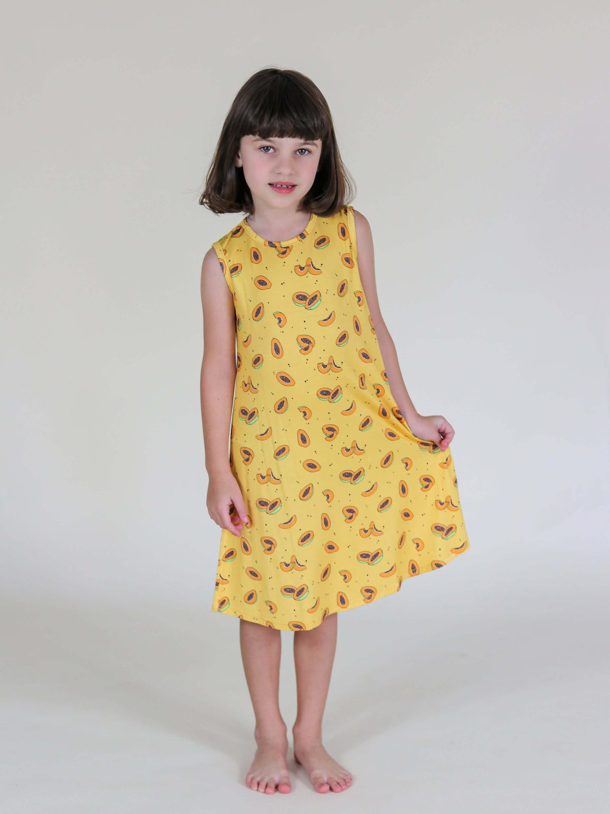Papaya Bamboo Girls' Sleeveless Dress - HoneyBug