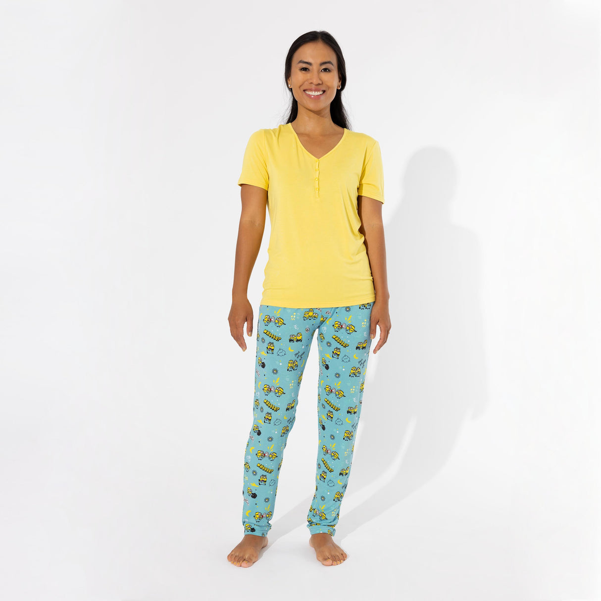 Minions Bello Banana Bamboo Women's Pajama Set - HoneyBug