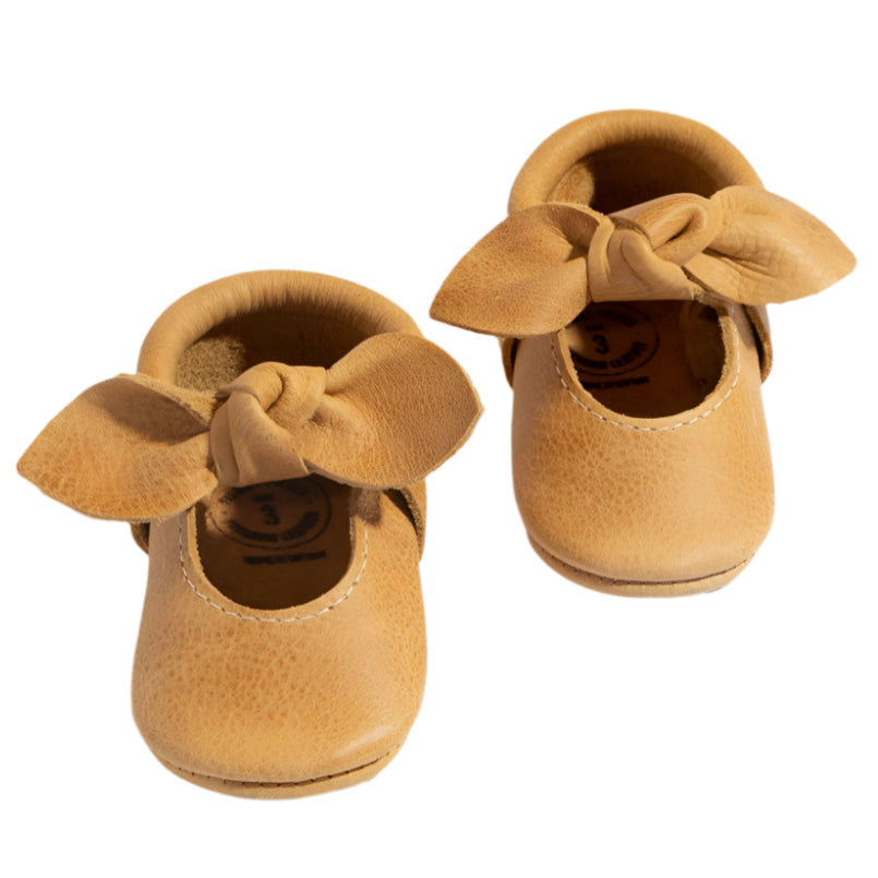 Beehive State Knotted Bow Baby Shoe - HoneyBug