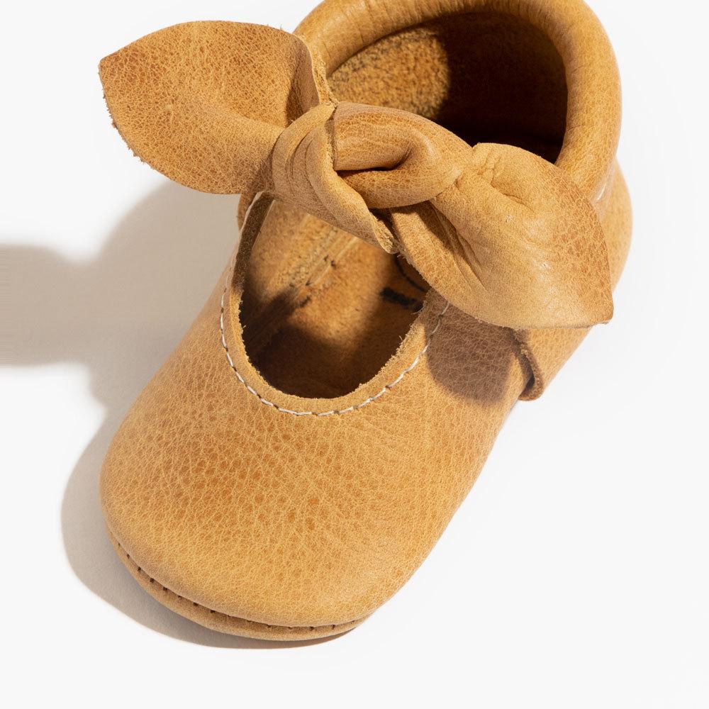 Beehive State Knotted Bow Baby Shoe - HoneyBug