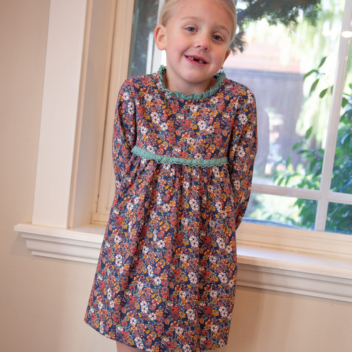 Toddler Priya Dress with Lace Trim | Garden Confetti - HoneyBug