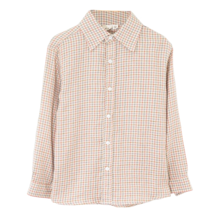 Boys Shirt | Beige Country Check - HoneyBug