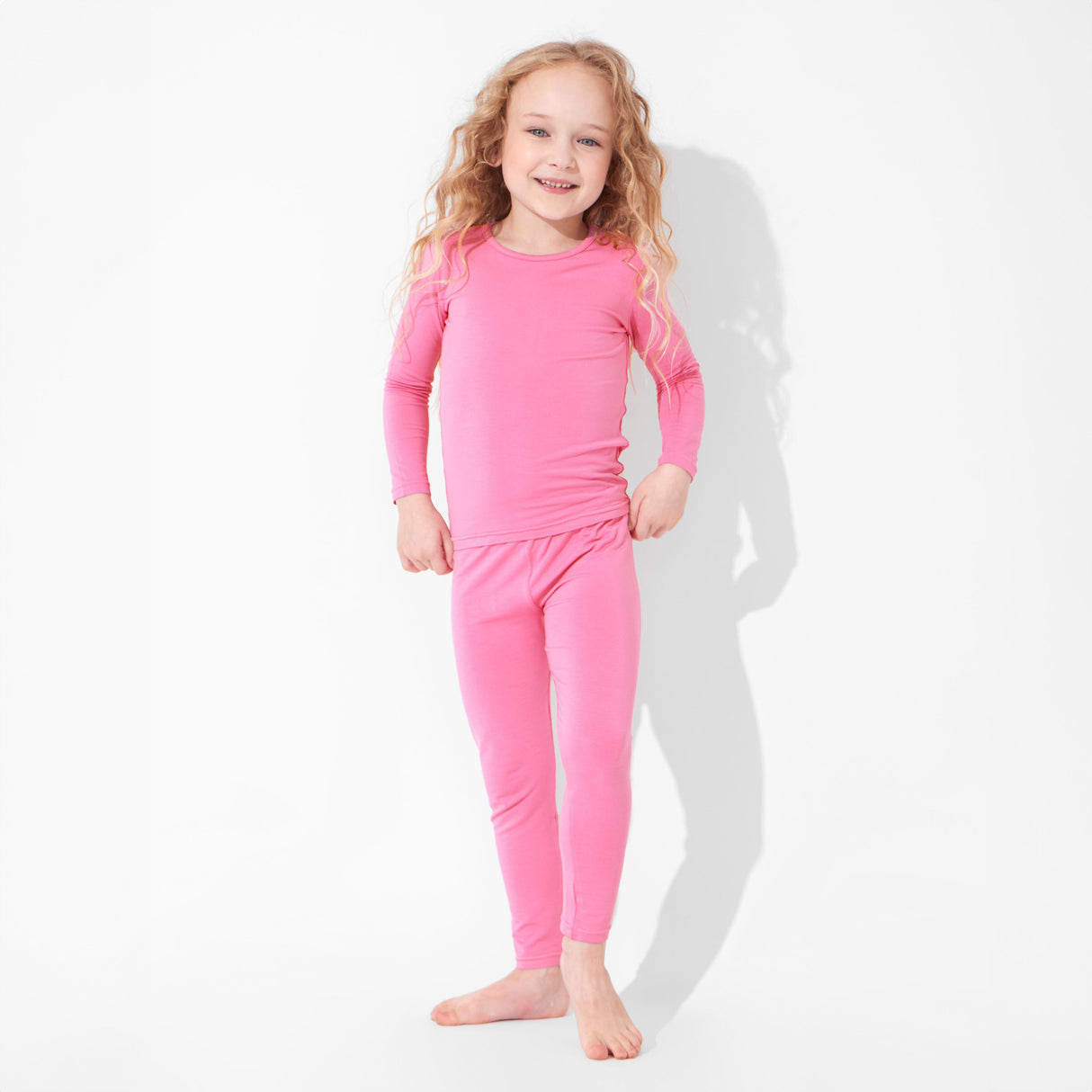 Bubblegum Pink Bamboo Kids Pajamas - HoneyBug
