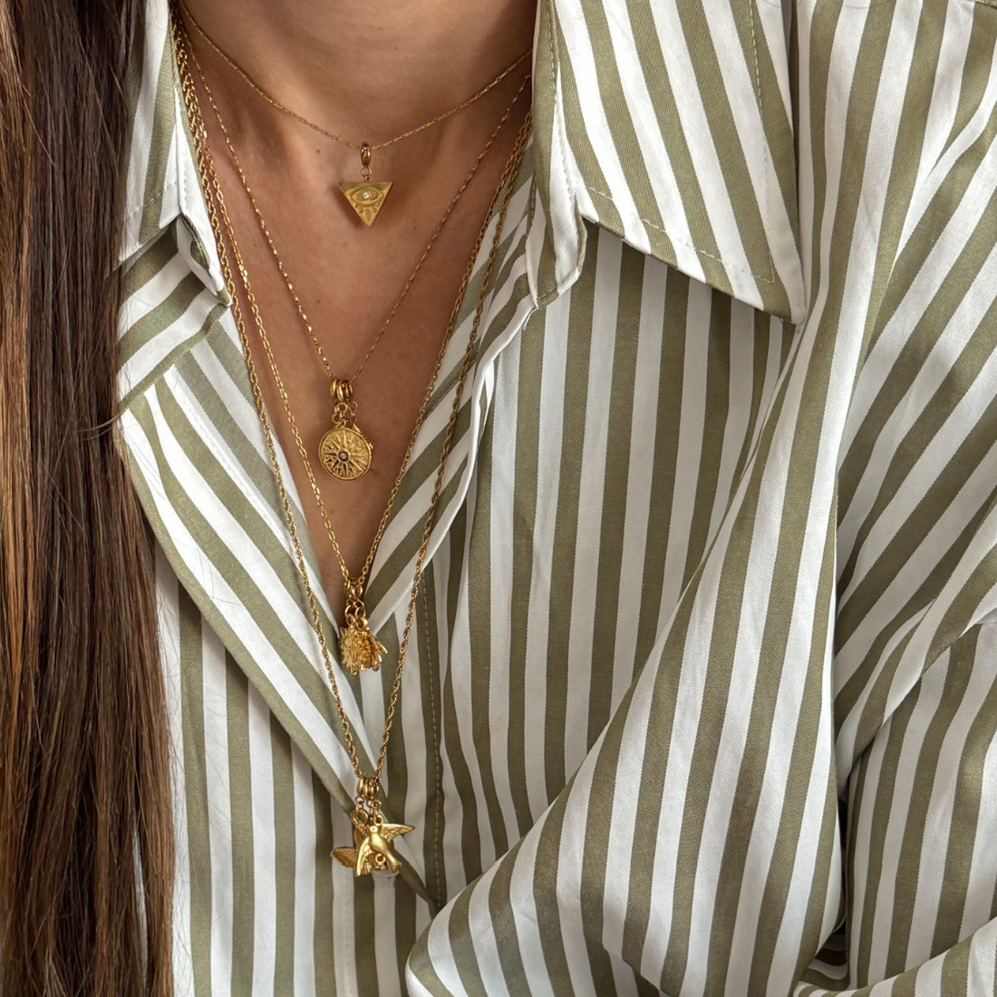 Lucy Geometric Evil Eye Charm - HoneyBug