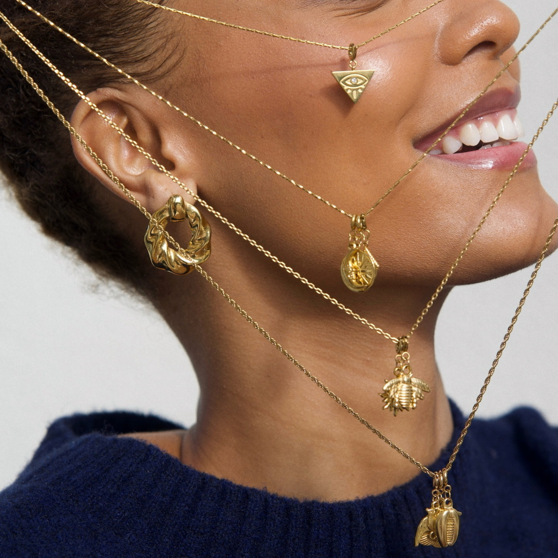 Lucy Geometric Evil Eye Charm - HoneyBug