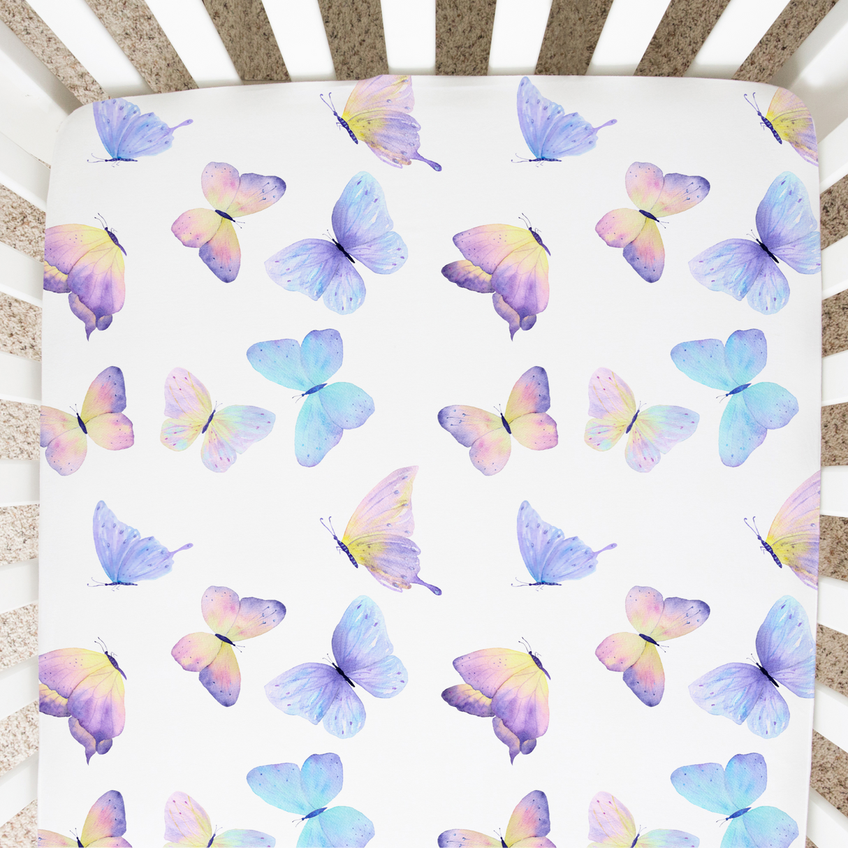 Fitted Crib Sheet - Butterfly - HoneyBug