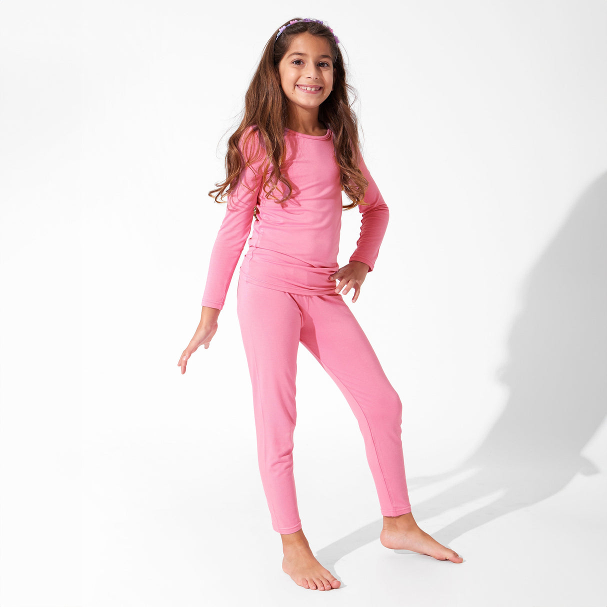 Bubblegum Pink Bamboo Kids Pajamas - HoneyBug