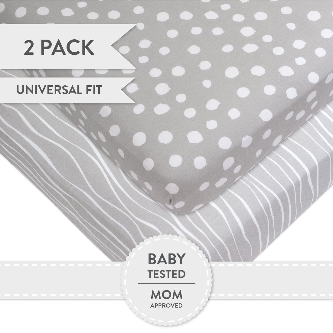 Crib Sheet Set - Grey & White Abstract - HoneyBug