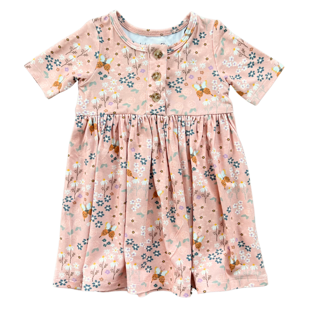 Short Sleeve Henley Dress - HoneyBug