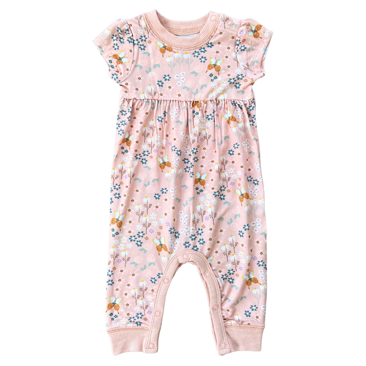 Girl's Short Sleeve Pant Romper - HoneyBug