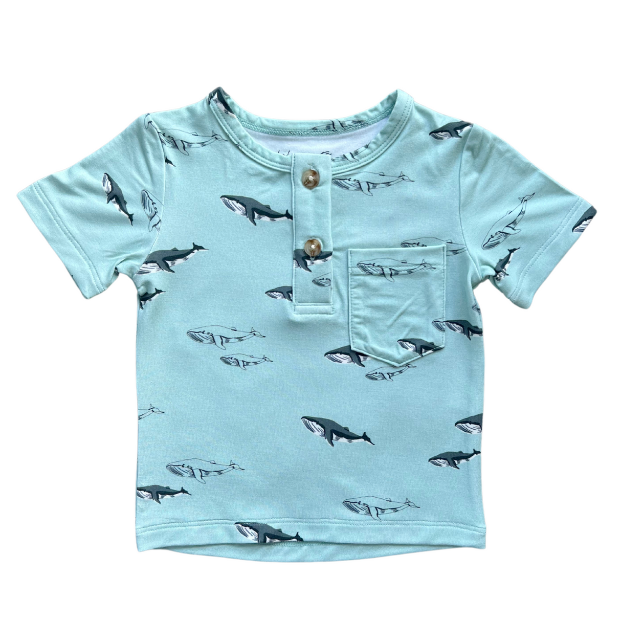 Boy's Short Sleeve Henley Shirt - HoneyBug