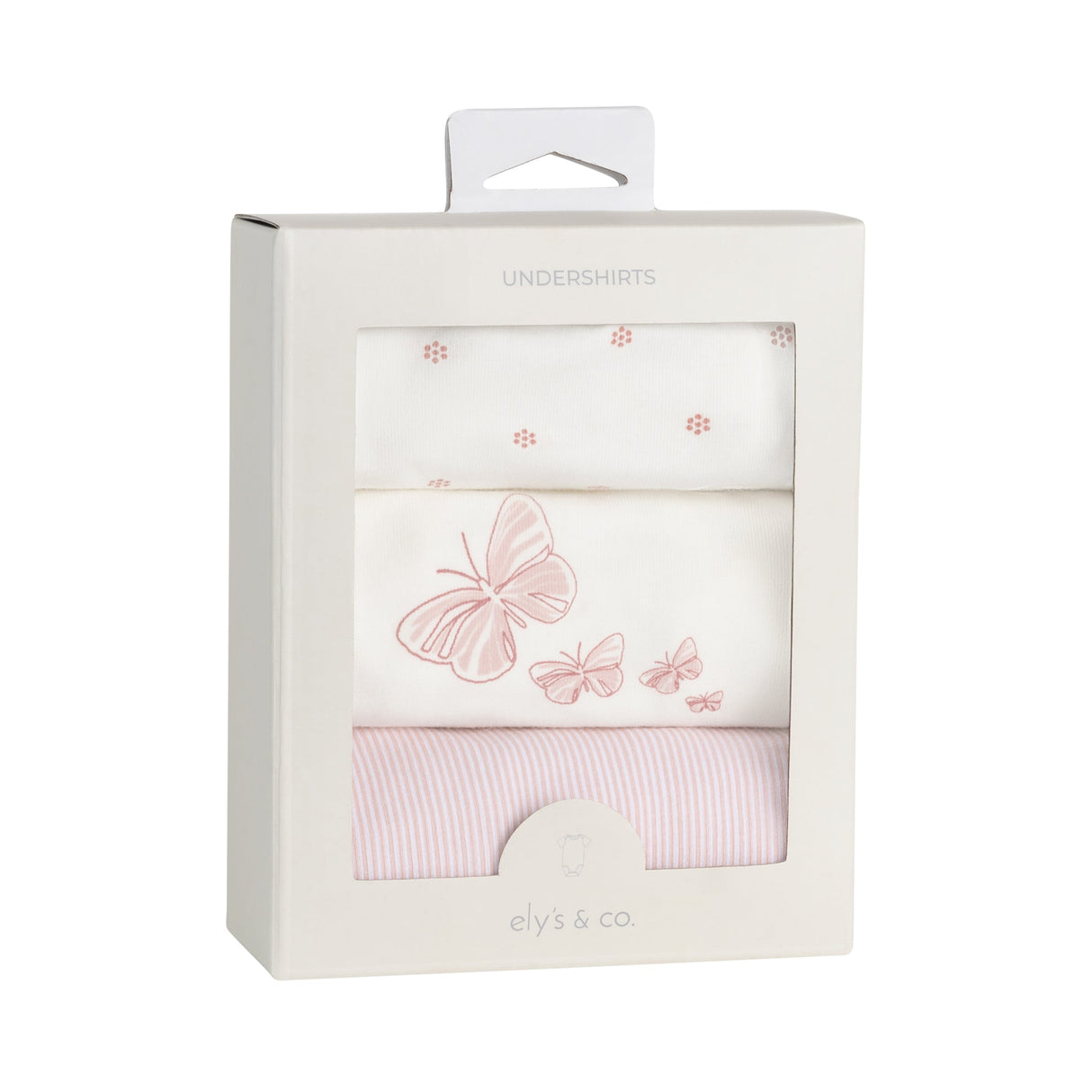 3 Pack Jersey Cotton Undershirts - Pink Butterfly - HoneyBug