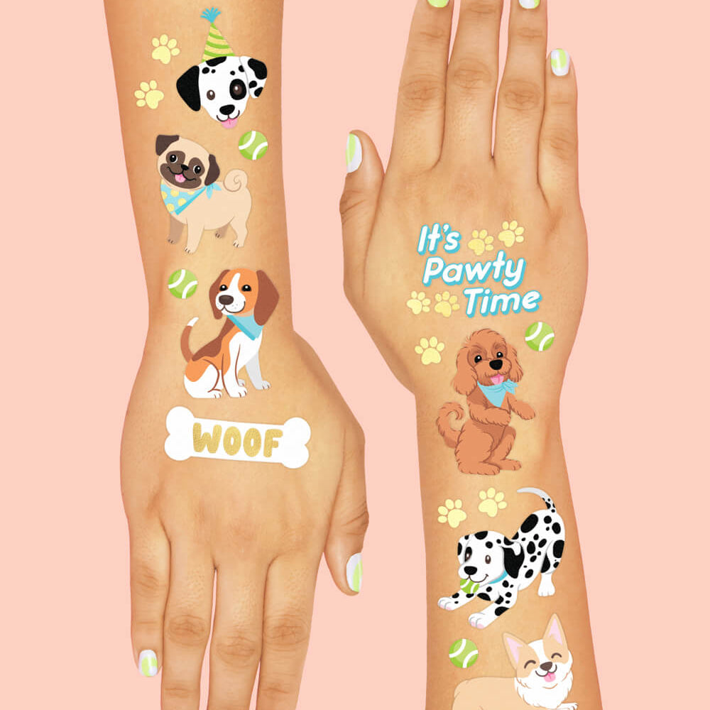 Dog Lover Tats - 44 Foil Temporary Tattoos
