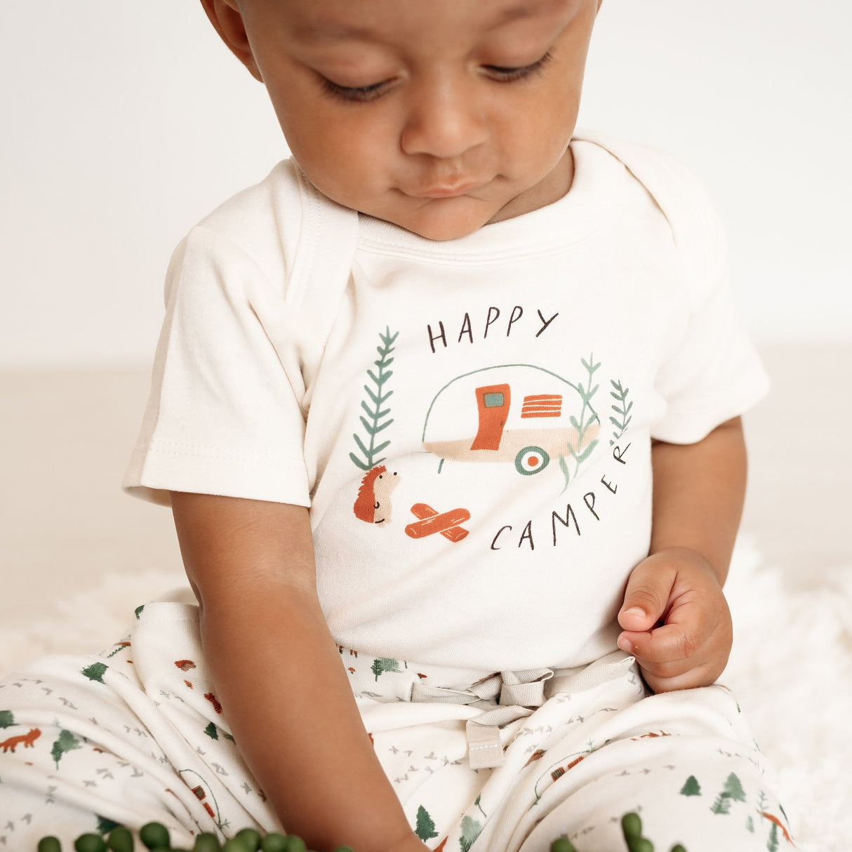 graphic bodysuit | happy camper - HoneyBug