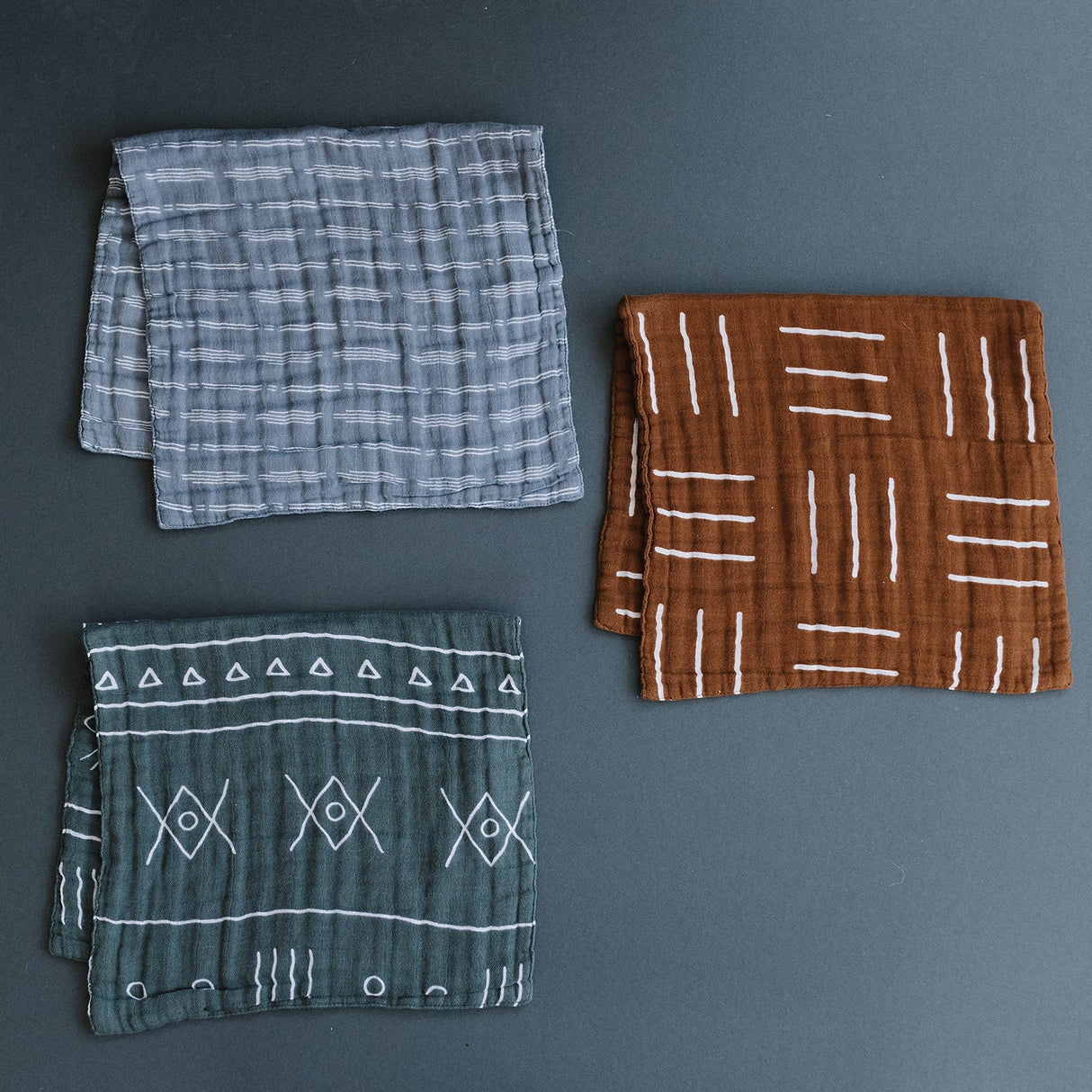 Mustard Mudcloth Muslin Burp Cloth - HoneyBug