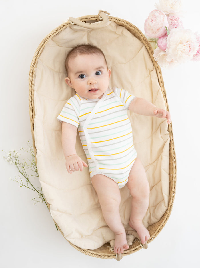 Organic Cotton Pride Kimono Onesie - Stripes - HoneyBug