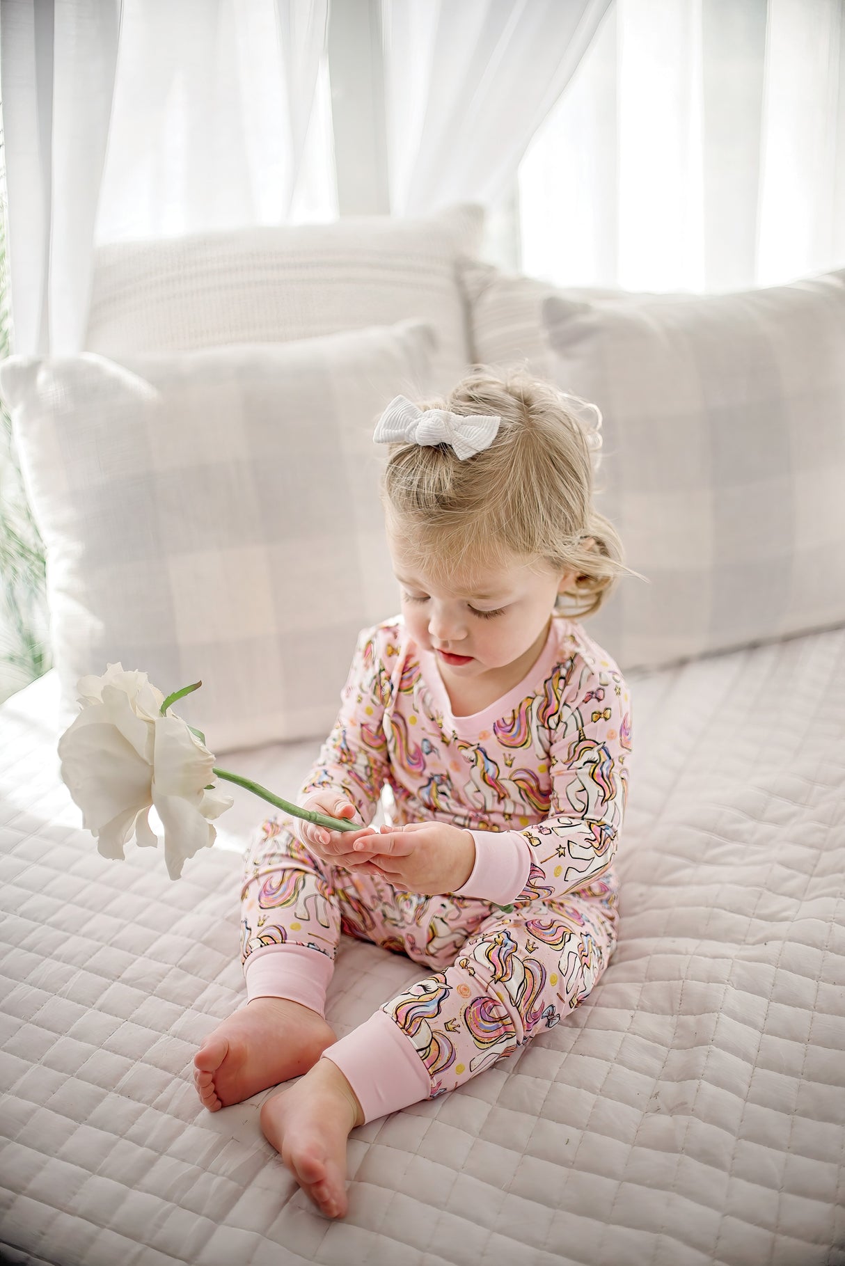 Pink Unicorn | Two-Piece Bamboo Pajama Set - HoneyBug