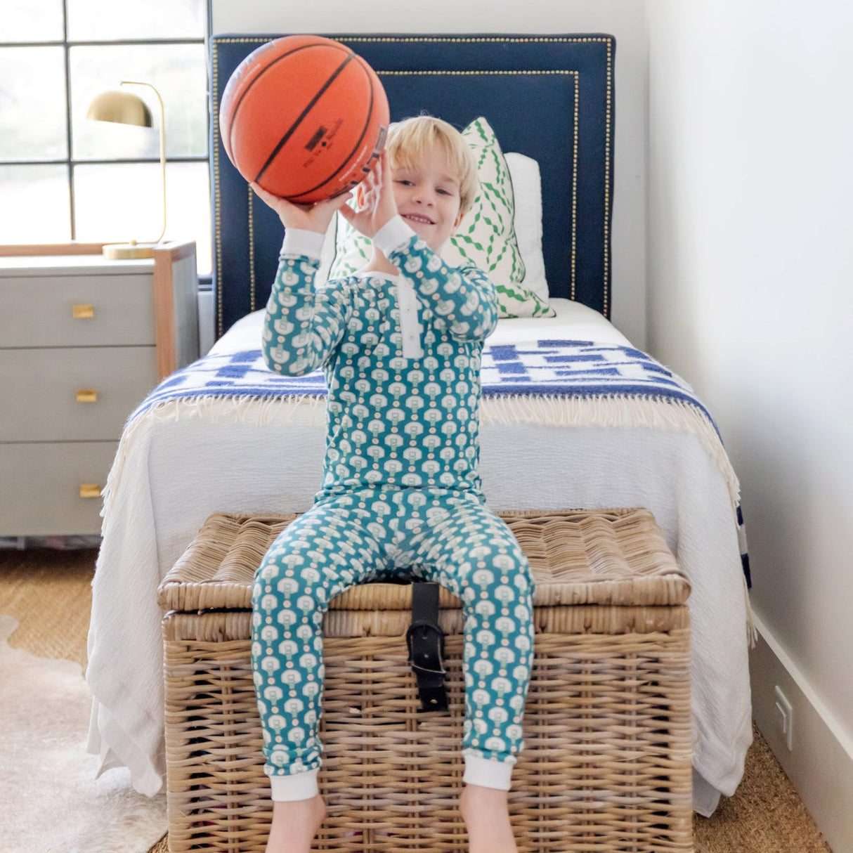 Jack Boys' Pajama Pant Set - Basketball Game - HoneyBug