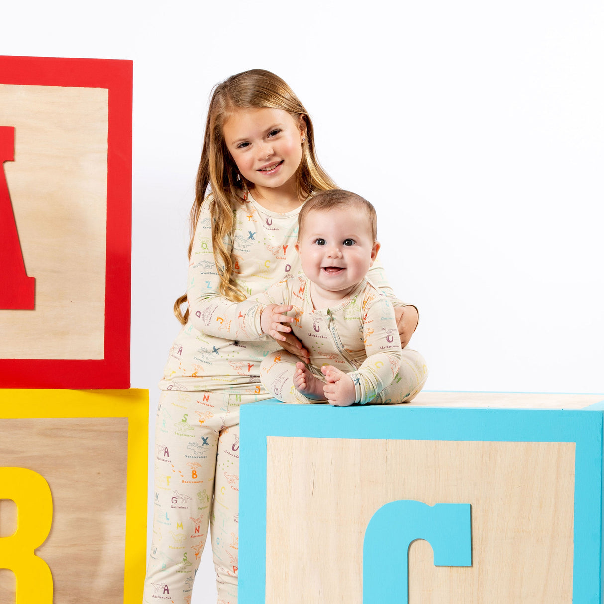 Dino ABC Bamboo Kids Pajamas - HoneyBug