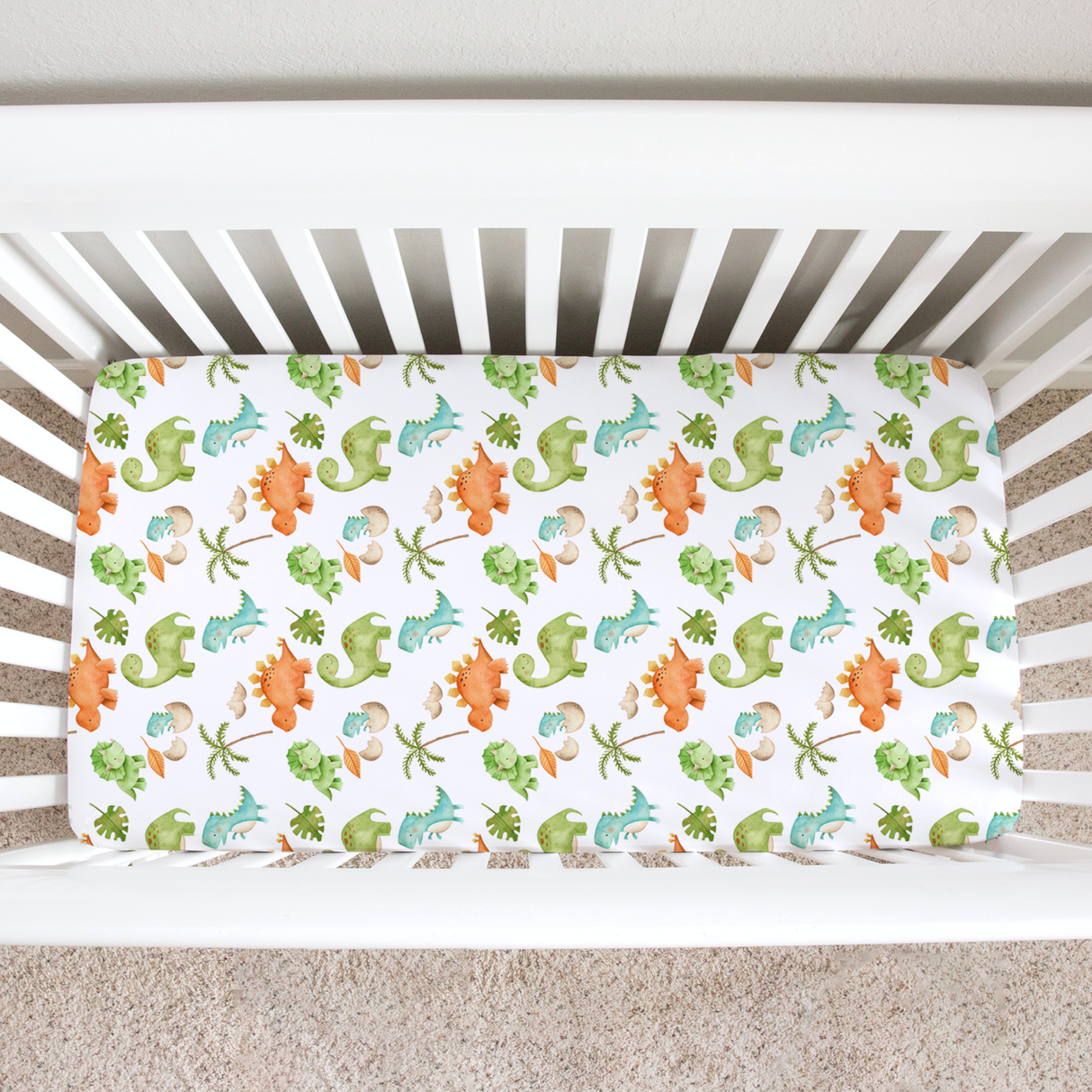 Fitted Crib Sheet - Dinosaurs - HoneyBug