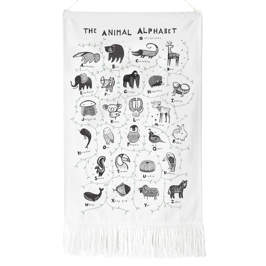 Animal Alphabet Printed Tapestry - HoneyBug