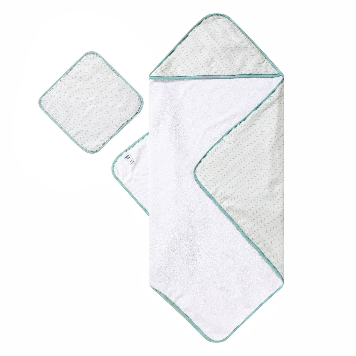 Sage Dash Hooded Towel Set - HoneyBug
