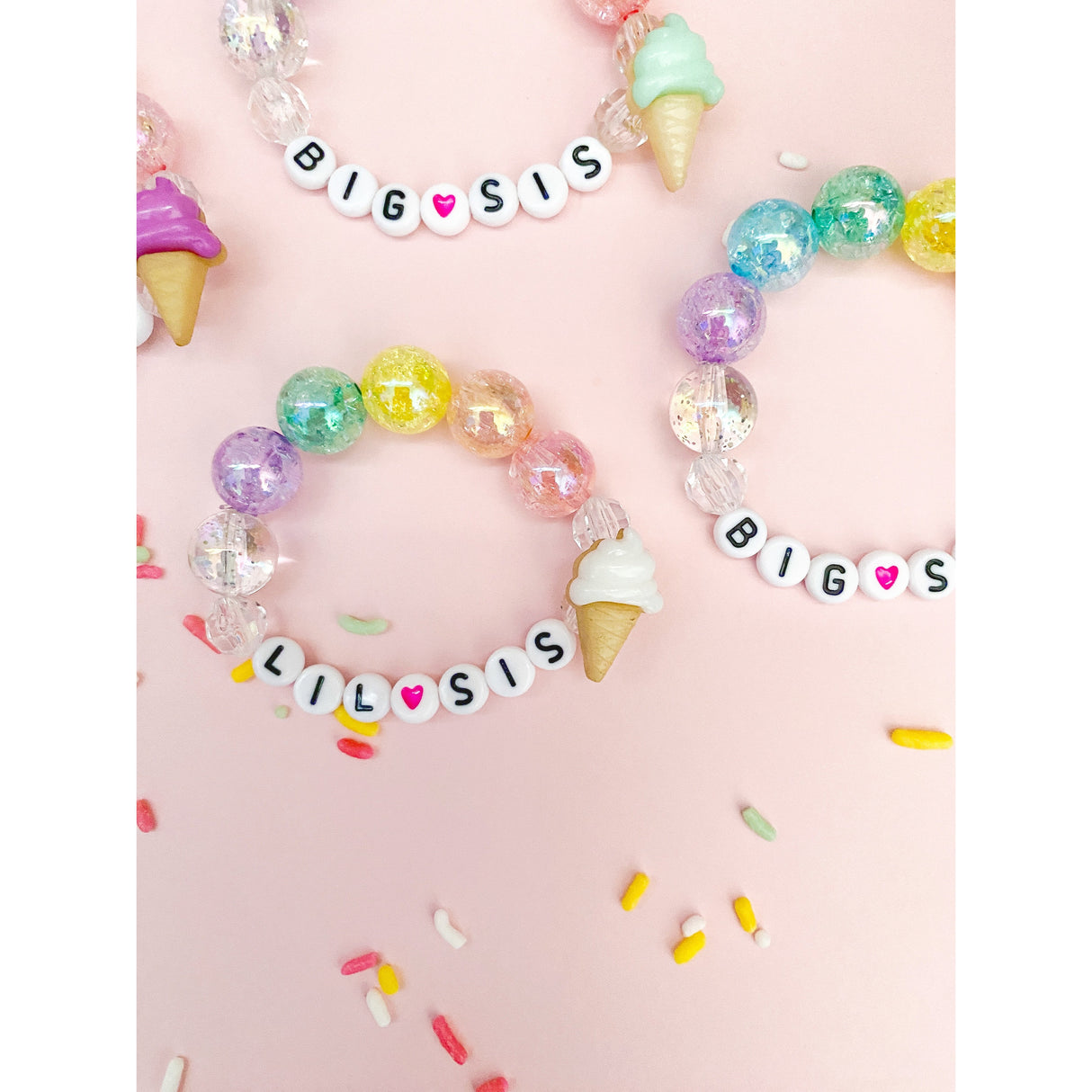 Big Sis OR Lil Sis Ice Cream Charm Bracelet - HoneyBug