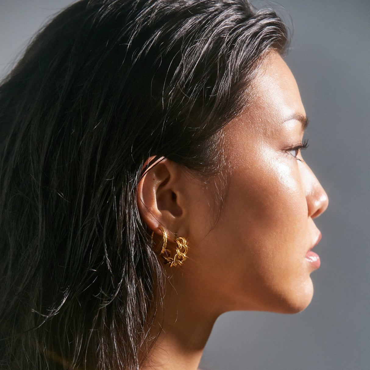 Braxton Chain Hoop Earring - HoneyBug