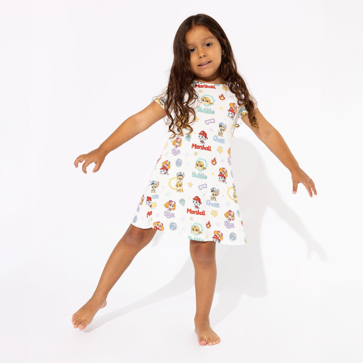 PAW Patrol: Playful Pups Bamboo Girls' Short Sleeve Dress - HoneyBug