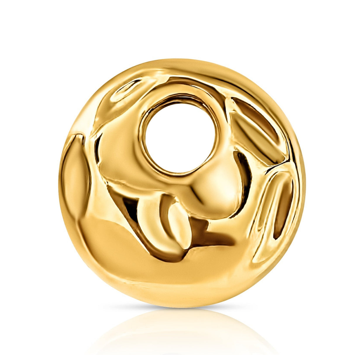 Joss Hammered Circle Brooch - HoneyBug