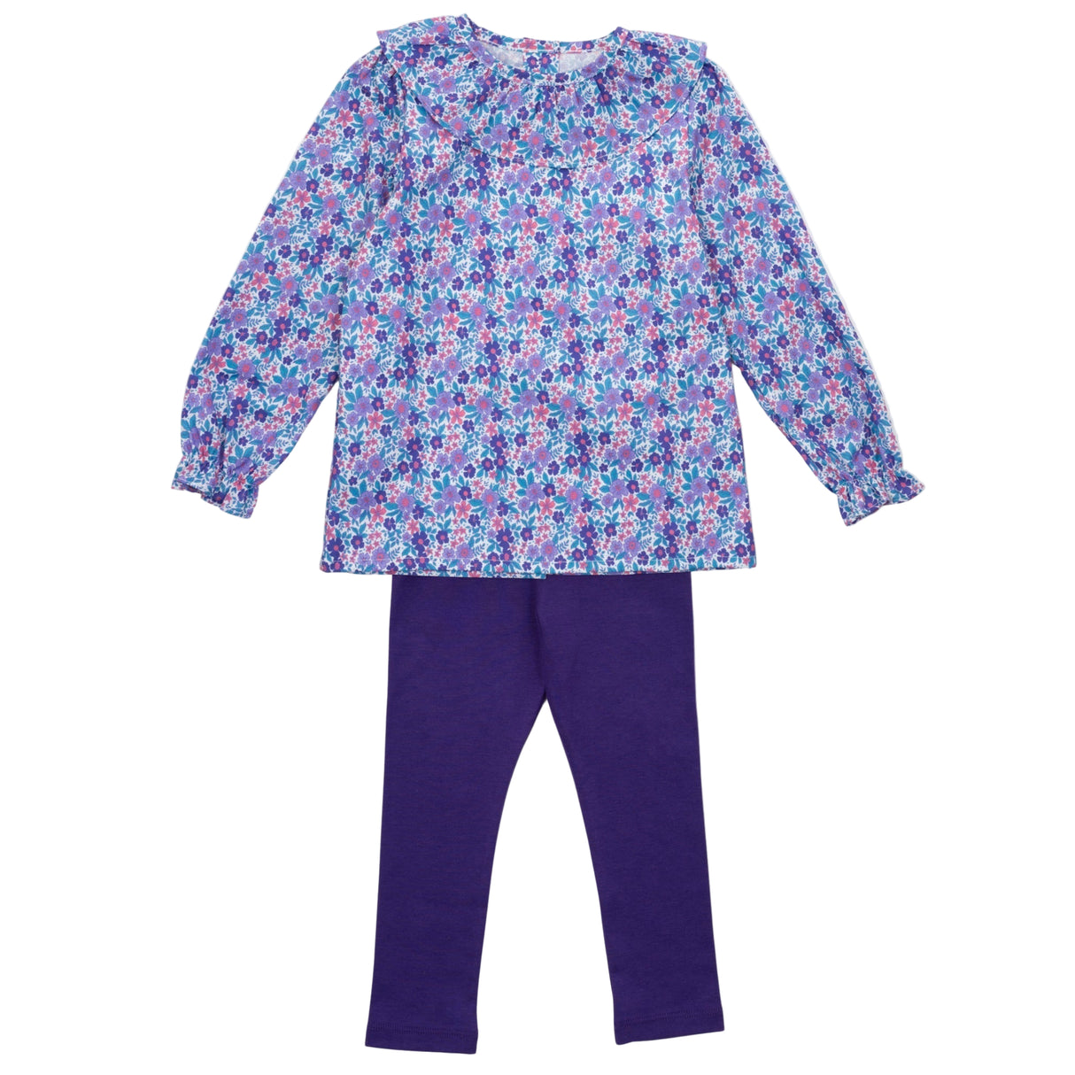 Emma Set Girls' Legging Set - Blackberry Floral - HoneyBug