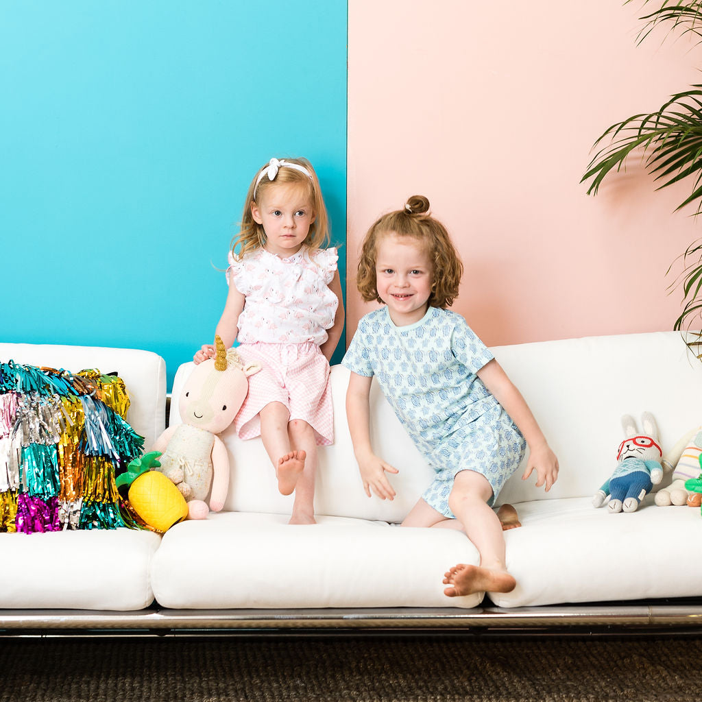 Pink Flamingo Onesie with Bows - HoneyBug