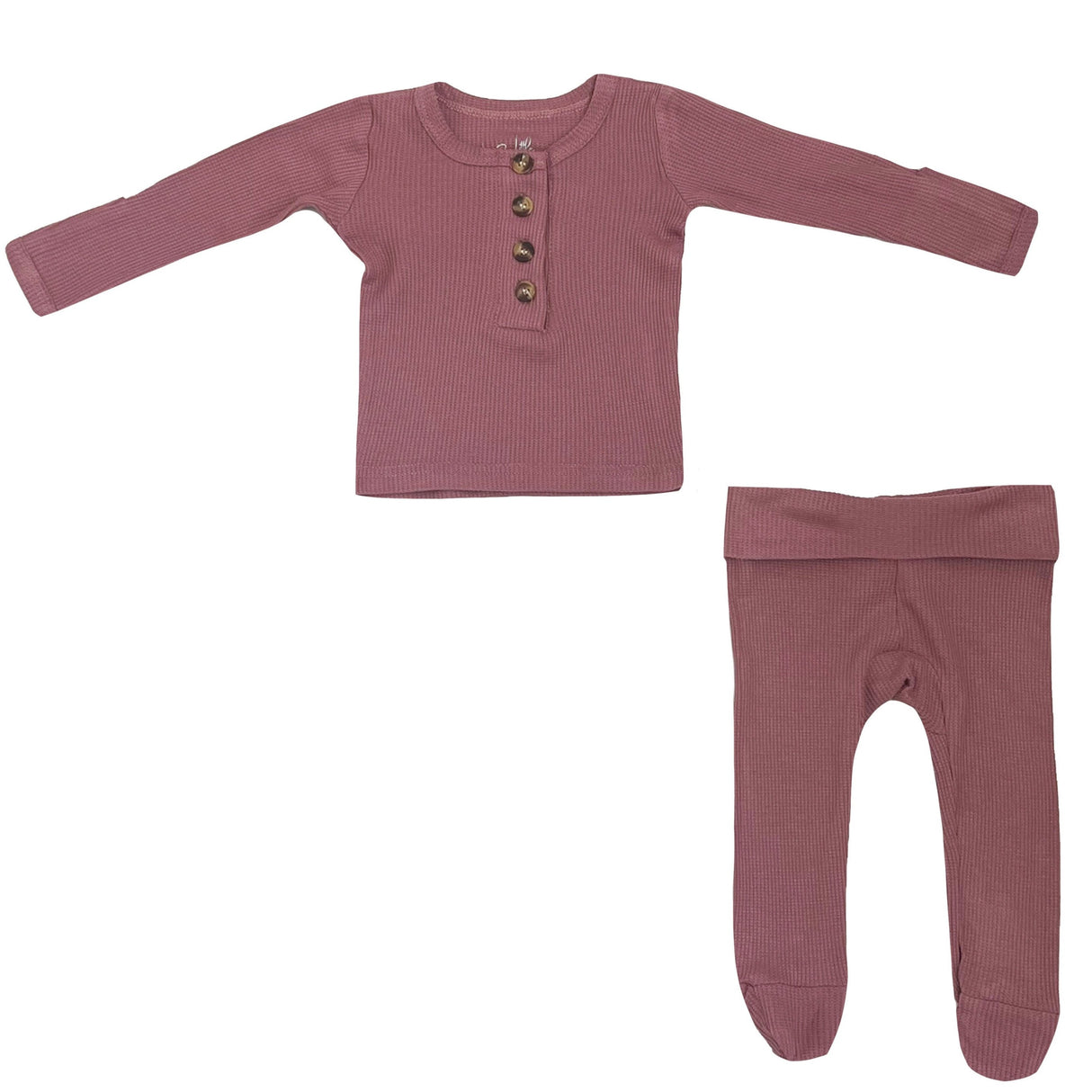 Softest 2 Piece Set - Waffle Mauve - HoneyBug