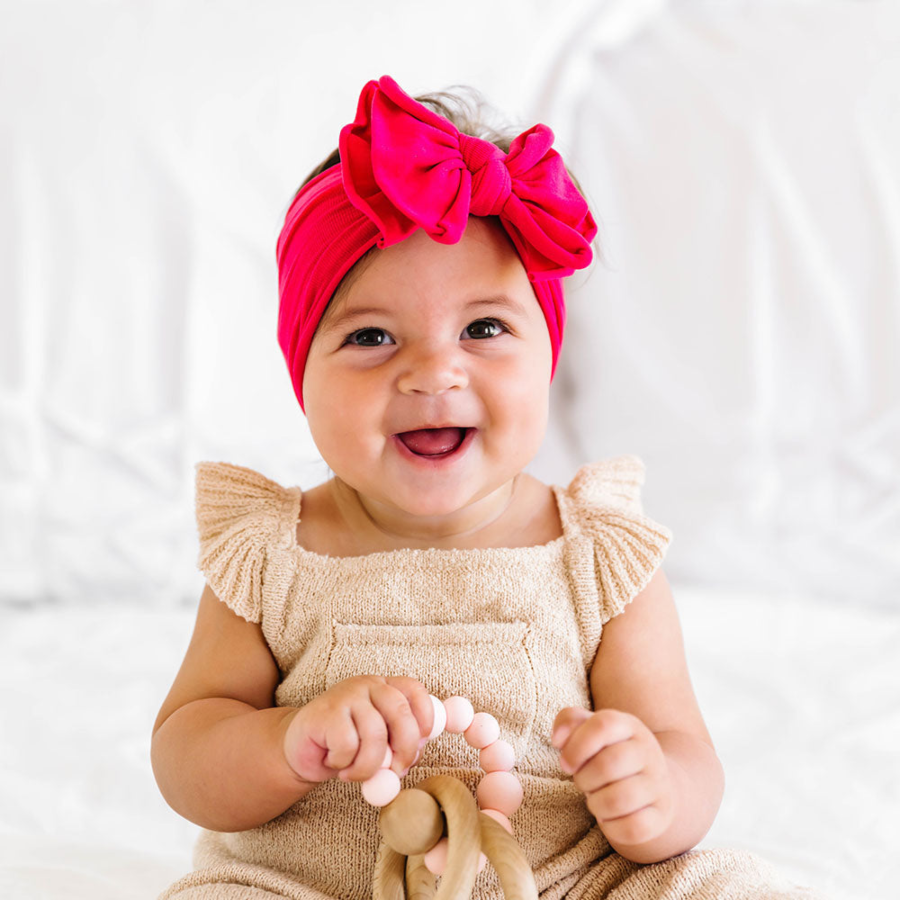 Baby Bloom Bows: Cranberry - HoneyBug