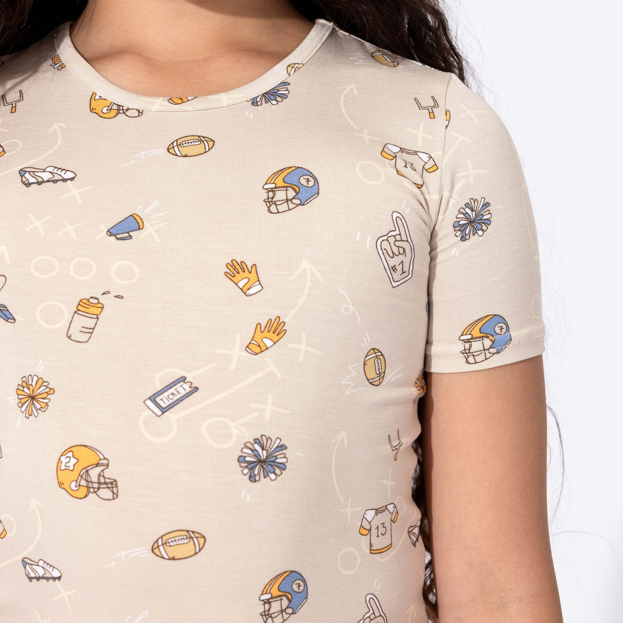 Football Bamboo Kids Pajama Short Set - HoneyBug