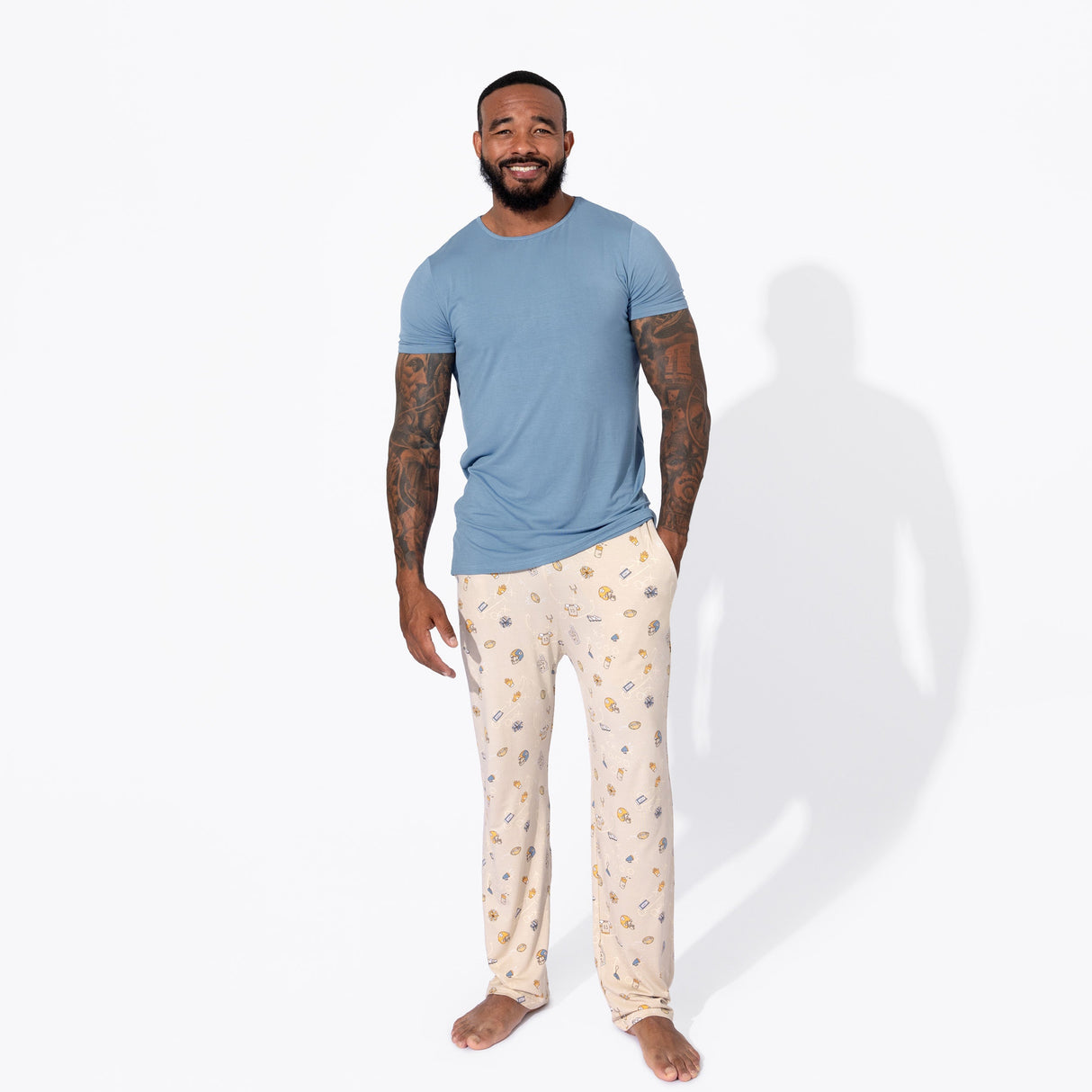 Football Bamboo Men's Pajama Set - HoneyBug
